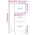vidaXL Buffet Blanc brillant 34 5x34x90 cm Bois d'ingénierie