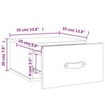 vidaXL Tables de chevet murales 2 Pièces chêne marron 35x35x20 cm