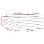 vidaXL Jardinière 80x80x26 5 cm bois de pin massif