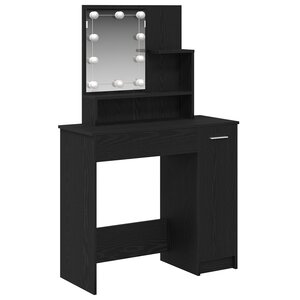 vidaXL Table de Toilette avec tiroir Chêne noir 86.5 x 35 x 136 cm