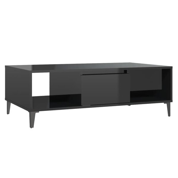 vidaXL Table basse noir brillant 103 5x60x35 cm bois d'ingénierie