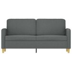 vidaXL Canapé à 2 places Gris foncé 140 cm Tissu