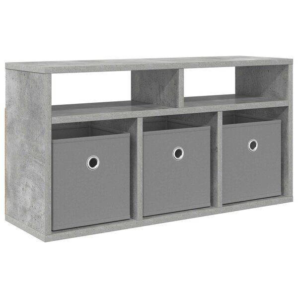 vidaXL Basboard avec tiroir Gris béton 72 x 22 5 x 38 cm