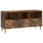 vidaXL Meuble TV 102 x 34 5 x 50 cm Chêne fumé Bois d'ingénierie
