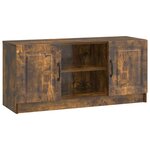 vidaXL Meuble TV Chêne fumé 102 x 34 5 x 47 cm Bois d'ingénierie