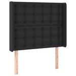 vidaXL Sommier à lattes de lit matelas LED Noir 100x200cm Similicuir