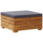 vidaXL Salon de jardin 8 Pièces avec coussins Bois d'acacia Gris foncé