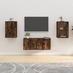 vidaXL Meubles TV muraux 2 Pièces Chêne fumé 40x34 5x60 cm