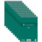 Bloc sténo spiralé 14 8 x 21 cm 180 pages 60g uni blanc x 10 CONQUÉRANT