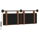 vidaXL Tête de lit suspendue Avec lumière LED Marron PU antique