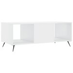 vidaXL Table basse Blanc brillant 102x50x40 cm Bois d'ingénierie
