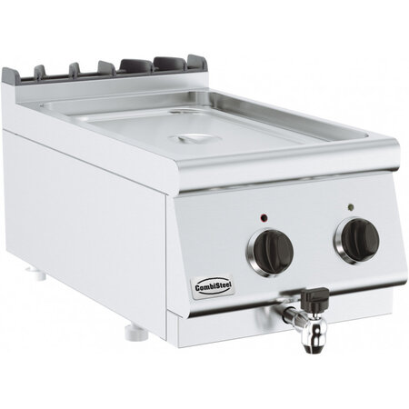 Bain marie professionnel à poser avec vidange - combisteel -  - acier inoxydable 400x700x300mm