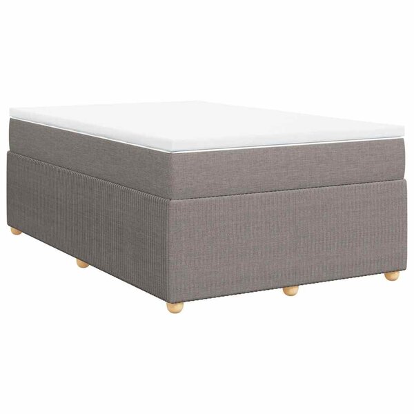 vidaXL Sommier à lattes de lit avec matelas Taupe 120x200 cm Tissu