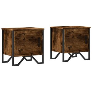 vidaXL Tables de chevet 2 Pièces chêne fumé 40x30x40 cm bois d'ingénierie