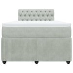 vidaXL Sommier à lattes de lit et matelas gris clair 120x190cm velours
