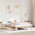 vidaXL Cadre de lit avec tiroirs sans matelas 140x200 cm