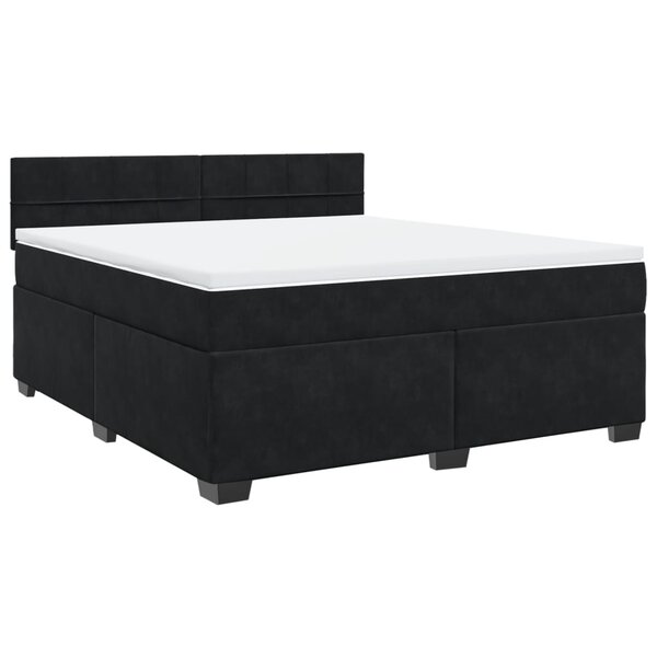 vidaXL Sommier à lattes de lit avec matelas Noir 180x200 cm Velours