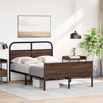 vidaXL Cadre de lit sans matelas 120x200 cm chêne marron