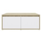 vidaXL Table basse blanc et chêne sonoma 80x80x31 cm bois d'ingénierie