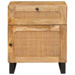 vidaXL Cabinet de chevet Naturel 50 x 33 x 60 cm Bois de mangue massif