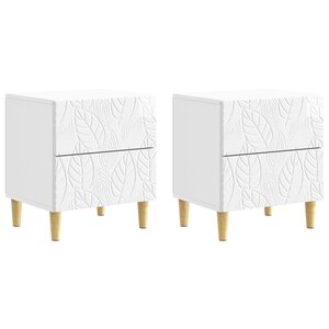 vidaXL Table de chevet 2 Pièces Blanc brillant 43 x 34 5 x 48 cm
