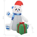 Vidaxl ours polaire gonflable de noël à led pour int/ext 1 8 m