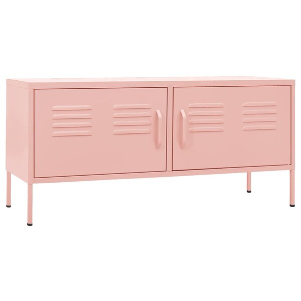 vidaXL Meuble TV Rose 105x35x50 cm Acier