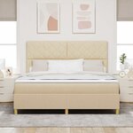 vidaXL Lit à ressorts avec matelas Crème 180 x 200 cm tissu