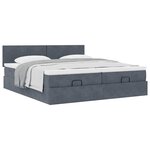 VidaXL Cadre de lit ottoman avec matelas gris foncé 180x200cm velours
