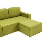 vidaXL Canapé-lit modulaire 3 places Vert Tissu