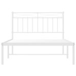 vidaXL Cadre de lit métal sans matelas et tête de lit blanc 100x200 cm