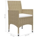 vidaXL Ensemble de salle à manger de jardin 5 Pièces Beige