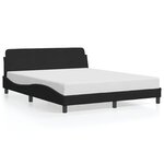 vidaXL Cadre de lit Dover noir 160x200 cm velours