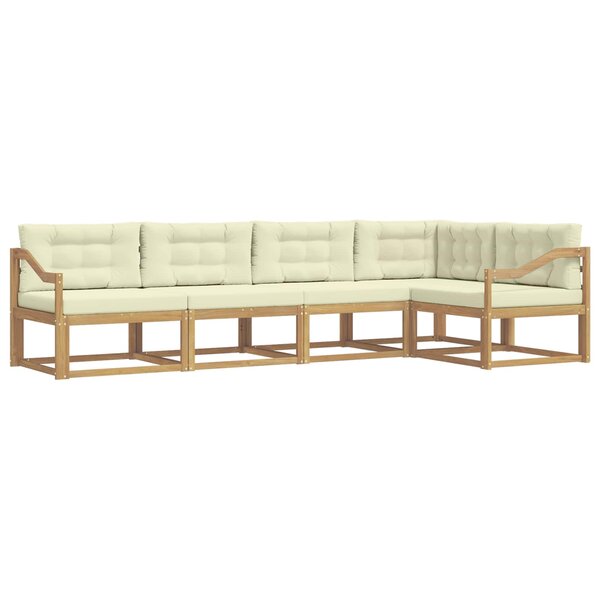 vidaXL Ensemble de canapés d'extérieur 4 pc Blanc et crème Polyester