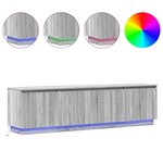 vidaXL Meuble TV avec LED Sonoma gris 180 x 38 x 49 cm