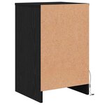 vidaXL Armoire de chevet LED avec tiroir Chêne noir 38 x 34 x 61 cm