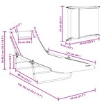 vidaXL Chaise longue pliante avec appui-tête Crème Textilène