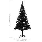 vidaXL Arbre de Noël artificiel pré-éclairé et boules noir 210 cm PVC