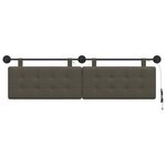 vidaXL Tête de lit suspendue Avec lumière LED Gris Simili cuir