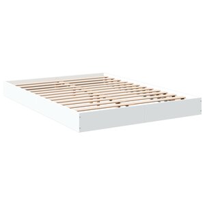 vidaXL Cadre de lit blanc 140x200 cm bois d'ingénierie