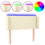 vidaXL Tête de lit à LED Crème 93x16x78/88 cm Similicuir