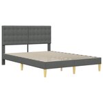 vidaXL Cadre de lit avec tête de lit Gris foncé 140 x 190 cm Tissu