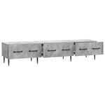 vidaXL Meuble TV Gris béton 147 x 34 5 x 30 cm Bois d'ingénierie