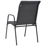 vidaXL Chaises empilables de jardin lot de 2 Acier et textilène