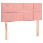 vidaXL Sommier à lattes de lit avec matelas Rose 90x190 cm Velours