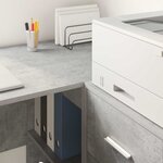 vidaXL Bureau d'angle avec tiroir Gris béton 102 x 88 x 75 cm