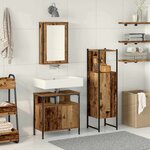 vidaXL Ensemble de mobilier de salle de bain avec porte 3 Pièces Marron