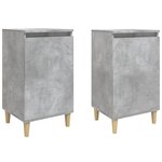 vidaXL Tables de chevet 2 Pièces gris béton 40x35x70 cm bois d'ingénierie