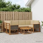 vidaXL Ensemble de canapés d'extérieur avec coussin 5 Pièces Naturel