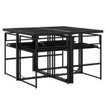 vidaXL Ensemble à manger de jardin coussins 5Pièces noir résine tressée